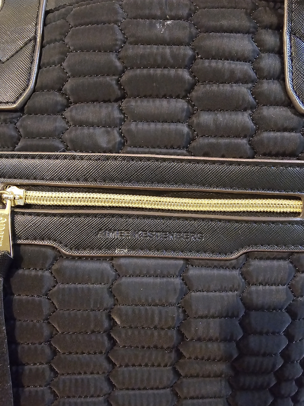 Aimee Kestenberg Black Quilted Tote with Gold Trim - Picture 2 of 16